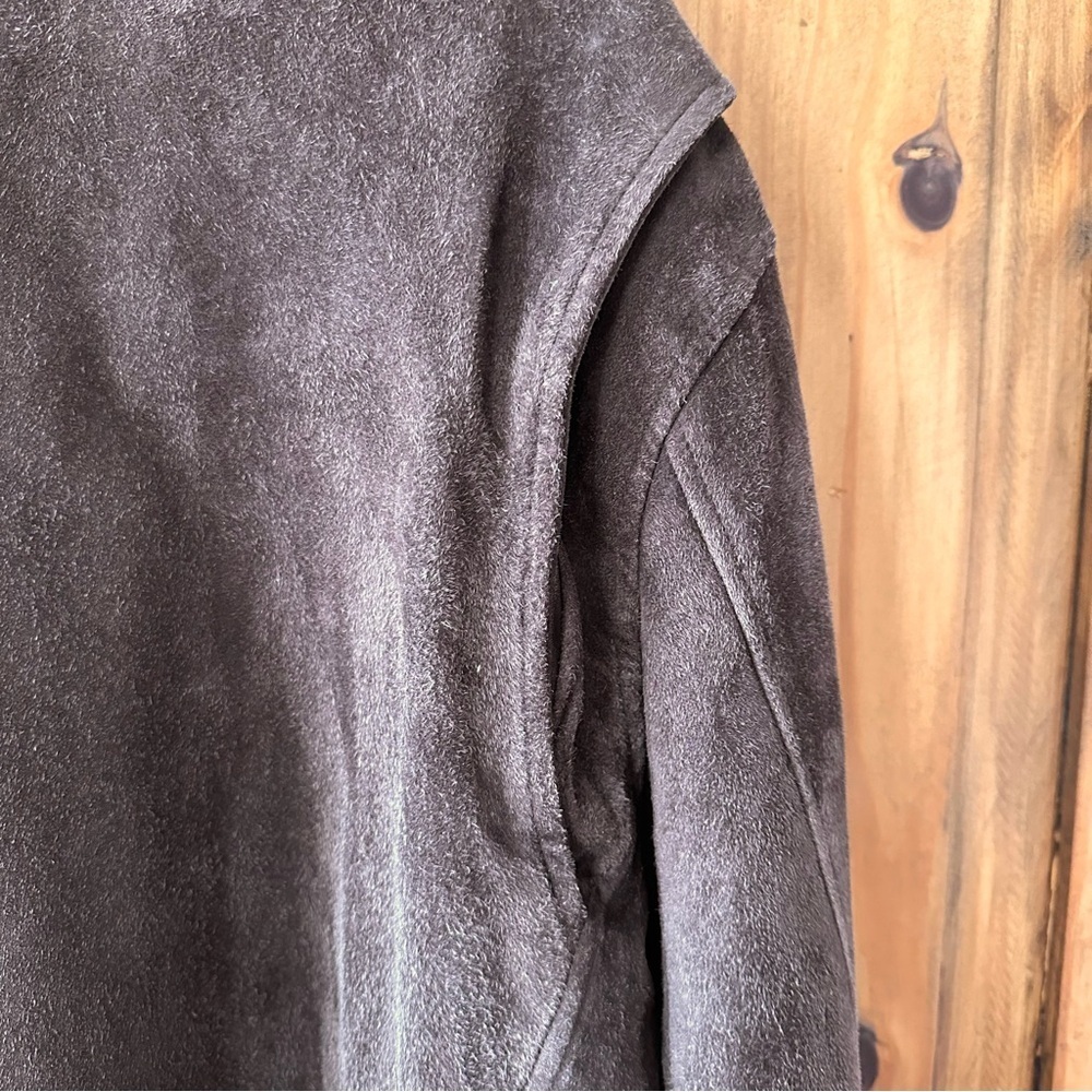 Vintage 90's Men's Club Monaco Suede Jacket Chocolate Brown - Picture 4 of 12